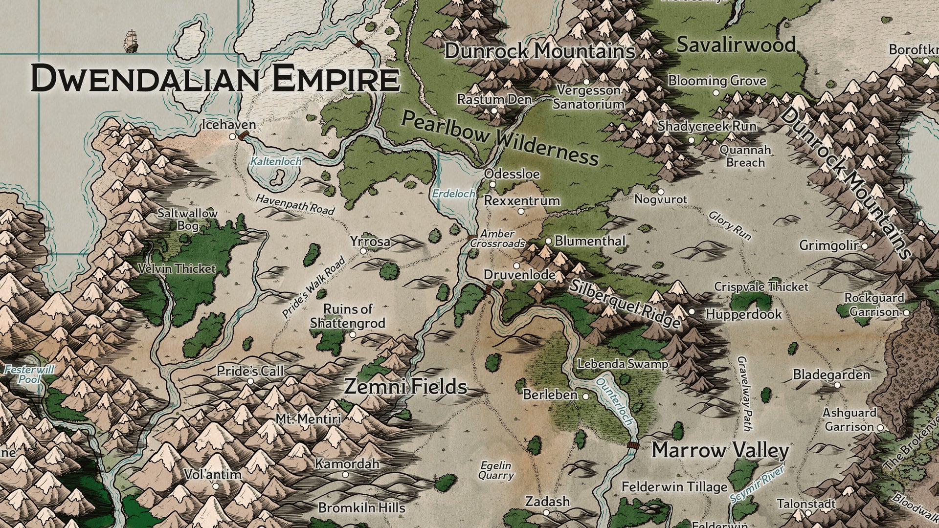 Explorer's Guide to Wildemount Dungeons & Dragons tabletop roleplaying game map 1